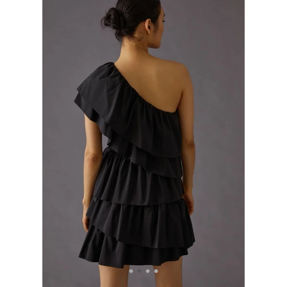 🎉HP! ❤️ NWT! Anthropologie x Endless Rose Black Tiered Mini Dress
